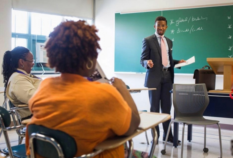 The Rev. Dr. Crowley teaching at Boston University